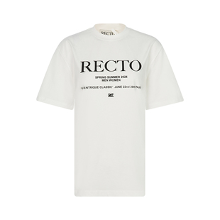 女士棉质logo印花宽松日常休闲短袖 T恤上衣 新款 RECTO春季