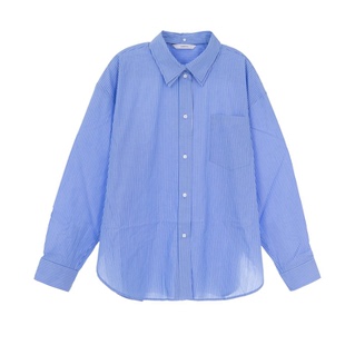 银泰百货301574 衬衫 pushBUTTON 棉质女士条纹休闲长袖