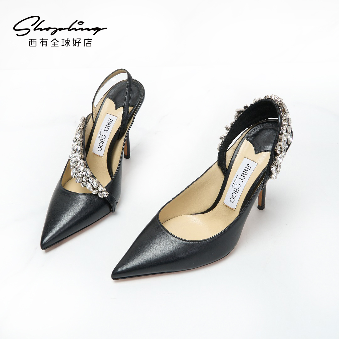 Jimmy Choo/周仰杰女士水晶绑带FLOS 100高跟单鞋银泰 301596