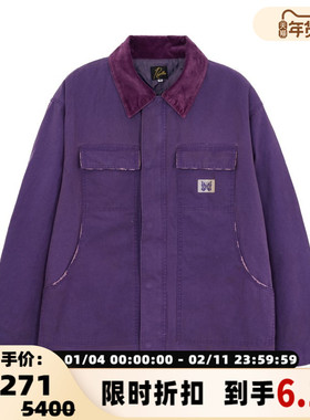 NEEDLES 男士紫色棉质翻领时尚工装夹克外套银泰百货精品 301574
