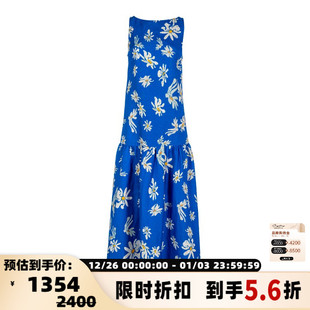 SHORT 短句女士雏菊印花一字肩连衣裙银泰301574 SENTENCE