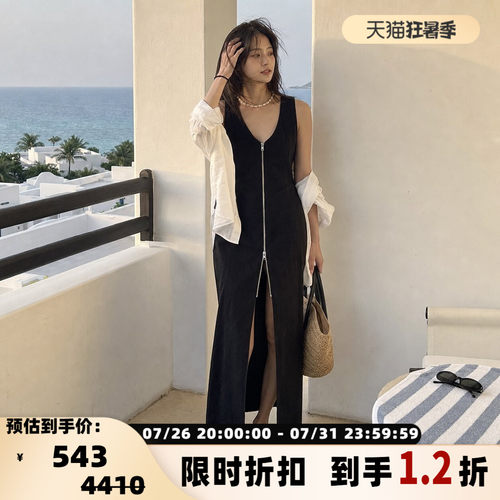 RECTO性感廓形天然亚麻连衣裙