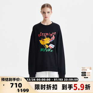 301446 印花套头卫衣 VETEMENTS时尚 休闲宽松情侣同款