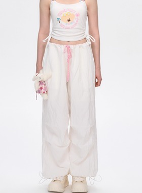 13DE MARZO 25春夏女士阔腿伞裤宽松薄款灯笼裤时尚休闲裤 300178