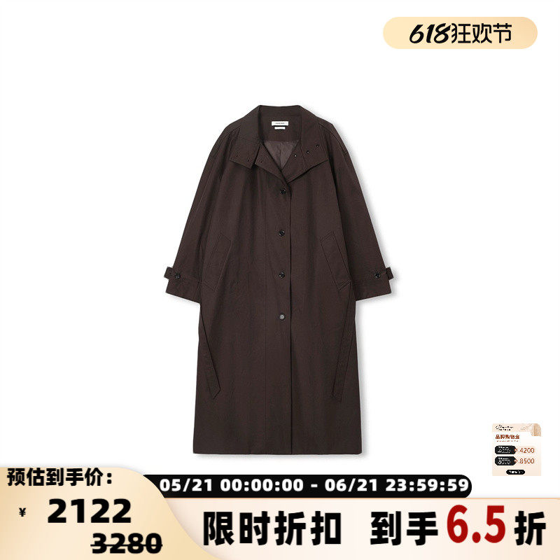 concise-white/简白 25秋冬女士立领长风衣外套银泰百货 301257