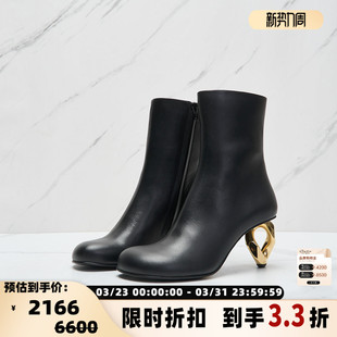 301596 潮流都市女士牛皮材质异形跟踝靴银泰百货 ANDERSON