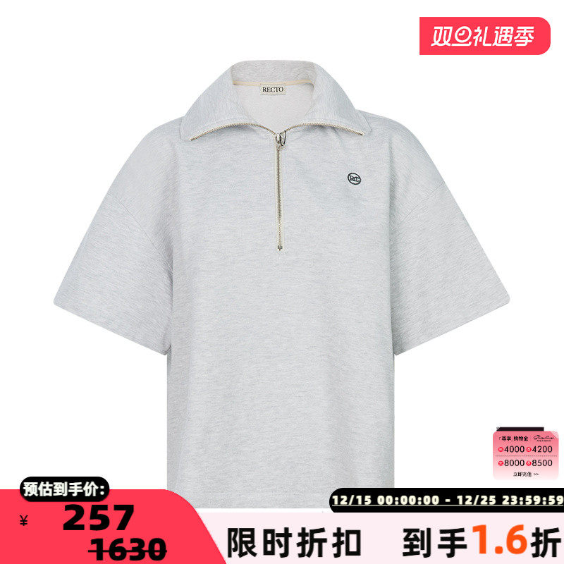 RECTO女士休闲拉链款短袖上衣