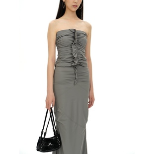 女士Scarlett褶皱抹胸上衣银泰百货 春夏新款 301594 Alien Dear