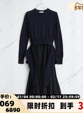 3．1Phillip Lim 优雅时尚女士假两件针织长袖连衣裙银泰 301596