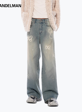 ANN ANDELMAN 25秋冬新款男女同款绣花logo牛仔裤银泰百货 301286