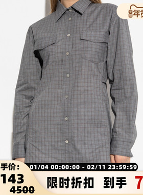 ACNE STUDIOS 25新款女士格纹衬衫式长袖连衣裙银泰百货 301574