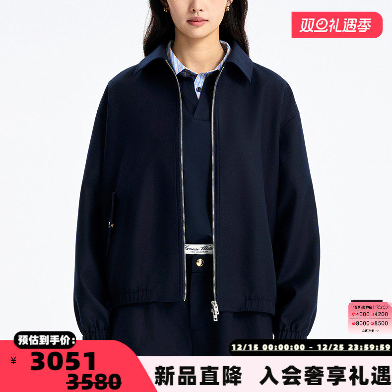 concise-white/简白 25秋冬女士翻领夹克休闲外套银泰百货 301257