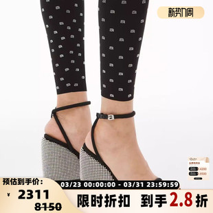 银泰百货 Alexander 女士水钻坡跟凉鞋 春夏款 301596 Wang