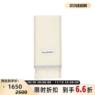 ACNE STUDIOS 男女同款羊毛混纺流苏贴布围巾 301574