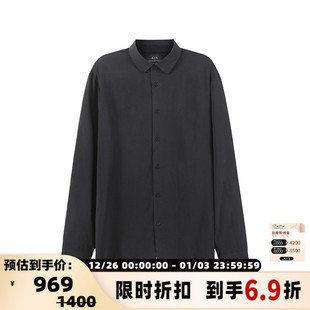 宽松版 男士 薄款 翻领休闲长袖 300095 Armani 衬衫 Exchange阿玛尼