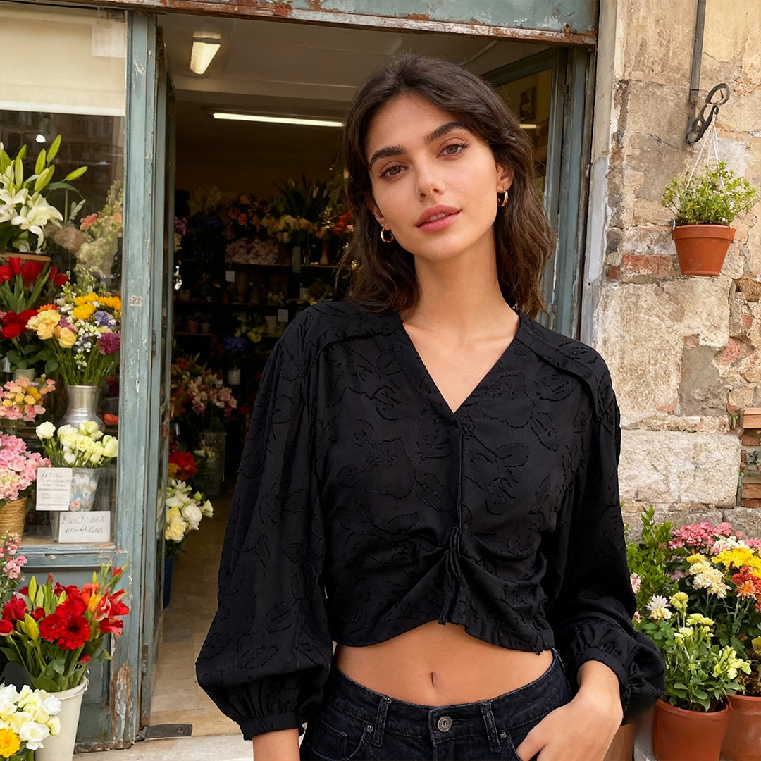 IRO 街头性感女士法式提花长袖T恤上衣银泰百货 301596