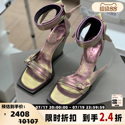 RICKOWENS女士轻熟御姐风派对约会坡跟凉鞋 银泰百货 301596