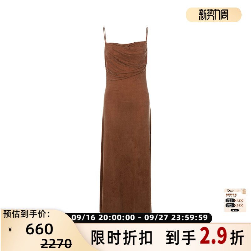 NinetyPercent优雅吊带长连衣裙图片