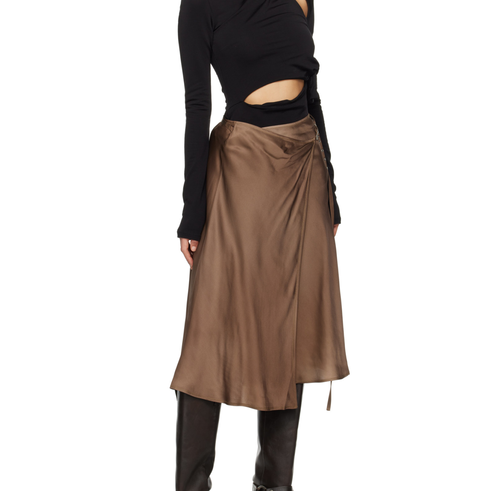 ACNE STUDIOS 新款女士气质优雅中长款系带半身裙银泰百货 301574