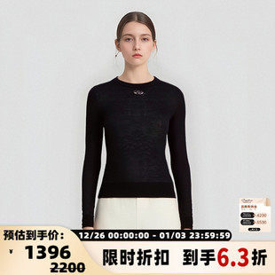 女士LOGO小标圆领针织毛衣银泰百货 秋冬新款 300217 迪赛 DIESEL