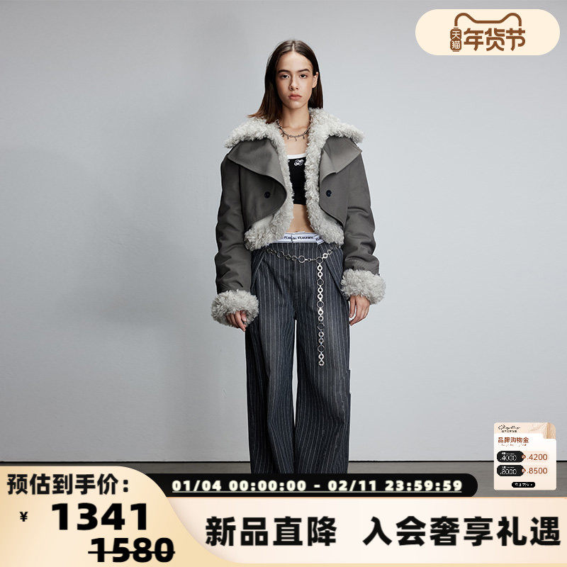 JAC FLEURANT 25新款女士LOGO织带条纹牛仔对摺西裤银泰 301489,女装/女士精品,休闲裤,淘宝优惠券,粉丝福利购,淘宝优惠卷