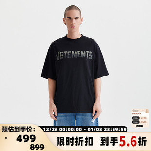 VETEMENTS时尚 301446 潮流字母印花宽松休闲情侣短袖
