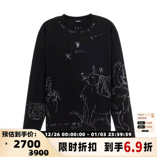 长袖 WE11DONE 百搭男女同款 新款 圆领T恤银泰百货精品301574 春季