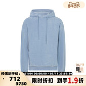 MARTINE 连帽卫衣 浅蓝色毛巾面料后背字母刺绣男士 ROSE 春季