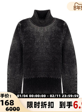 ACNE STUDIOS 春季新款女士黑色针织高领毛衣银泰百货精品301574