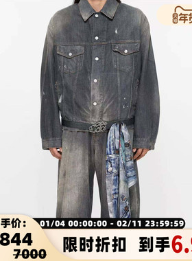ACNE STUDIOS 秋冬新款男士方领系扣牛仔外套银泰百货精品 301574