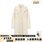 ENRO Wild geometry SHRO 女士澳毛中长宽松牛角扣开衫 301469