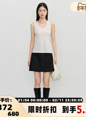 CONCISE-WHITE简白 24胶囊系列女士A字短半裙银泰百货301257