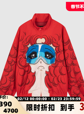 pushBUTTON二次元卡通女孩印花女士立领夹克外套银泰百货 301604
