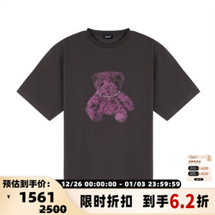 圆领T恤银泰百货精品 棉质小熊印花短袖 301574 春夏男士 WE11DONE