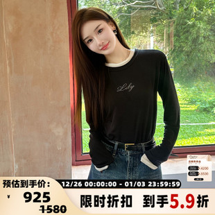 white T恤设计师品牌 简白 圆领长袖 301257 女士休闲修身 concise