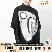 夏季 男士 图案印花圆领休闲套头短袖 WE11DONE T恤银泰百货 301604