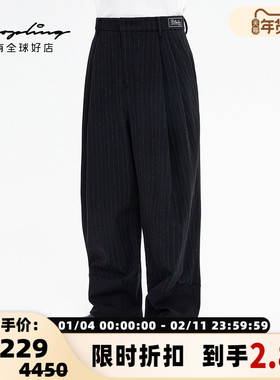 ADER ERROR 职场高端男士老钱风条纹休闲西裤银泰百货 301596