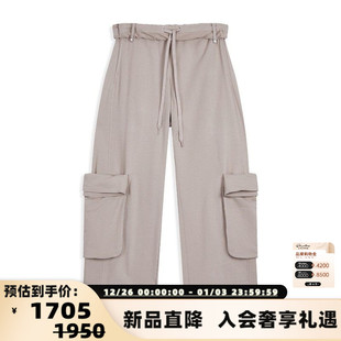 休闲裤 26春夏新款 裤 银泰百货 女士松紧腰抽绳工装 OPEN