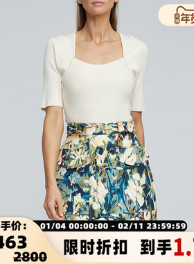 【折扣】ACLER 女士热带风情度假感花朵印花迷你包臀裙