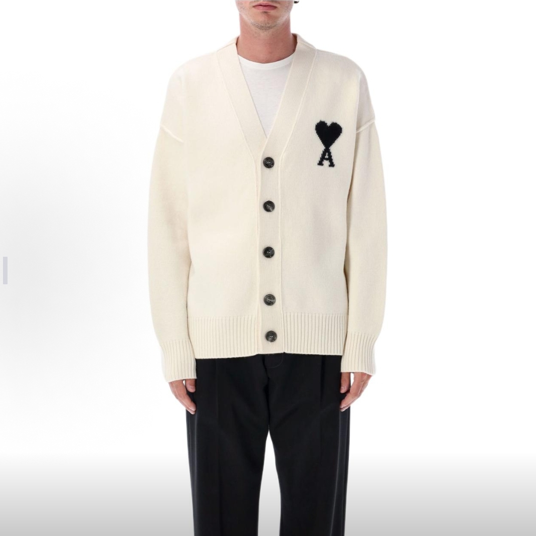 AMI ALEXANDRE MATTIUSSI 25秋冬男士V领羊毛开衫毛衣银泰百货