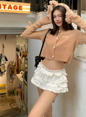 13 DE MARZO 短款针织开衫时尚百搭圆领毛衣外套银泰百货 300178