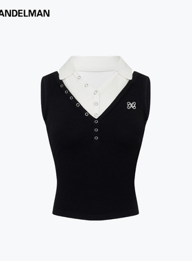ANN ANDELMAN  25春夏女士黑色假两件工字背心银泰百货301286