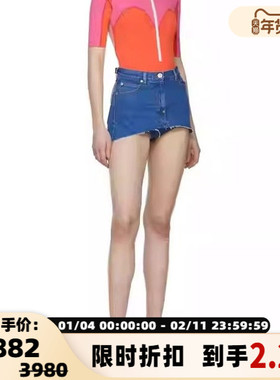 Pushbutton 春夏款女士解构假两件牛仔裤裙银泰百货精品 301596