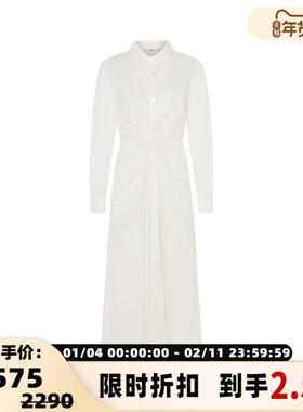 C/MEO 女士纯色简约款设计气质休闲修身中长连衣裙