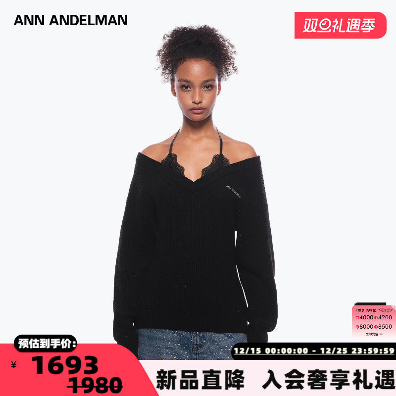 ANN ANDELMAN  秋冬新款女士假两件烫钻针织毛衫银泰百货 301286