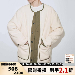 PARK女士两面穿单排扣设计圆领中长款 MIJEONG 保暖棉服 折扣