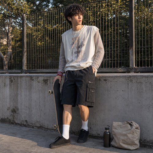 REPRESENT男工装短裤休闲裤