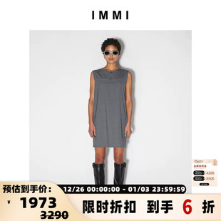 短款 女士精纺羊毛蝴蝶结无袖 连衣裙300124 IMMI 设计师品牌