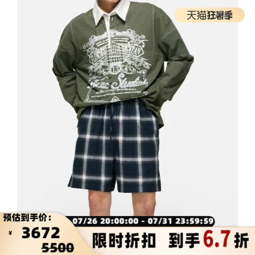 ACNE STUDIOS 秋冬新款男士宽松印花长袖POLO衫银泰百货 301574