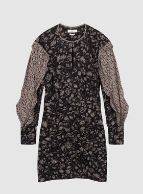 ISABEL MARANT ETOILE 女士碎花拼接长袖连衣裙银泰百货 301604